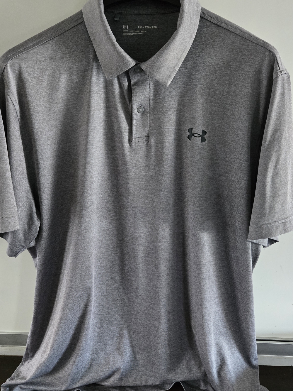 Under Armour Polo Shirt Mens Size 2XL Gray Golf Casual Short Sleeve